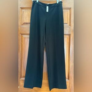 NWT WHBMPants Womens 6R Black Dress Wide Leg Side Zipper Career Work Stretch
